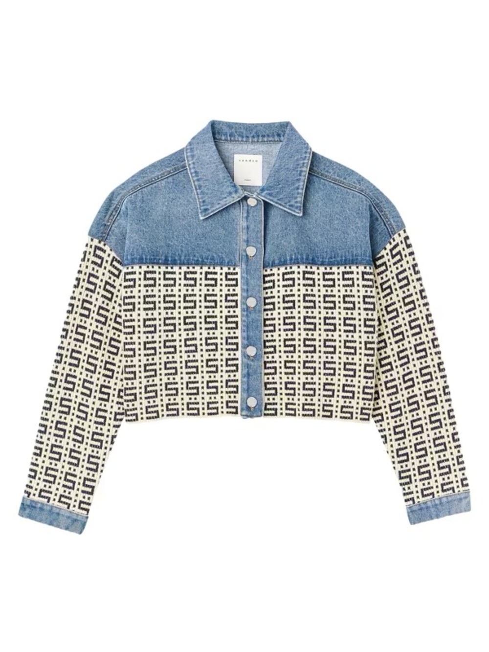 NWT Sandro Cropped Denim Coatigan Size 0